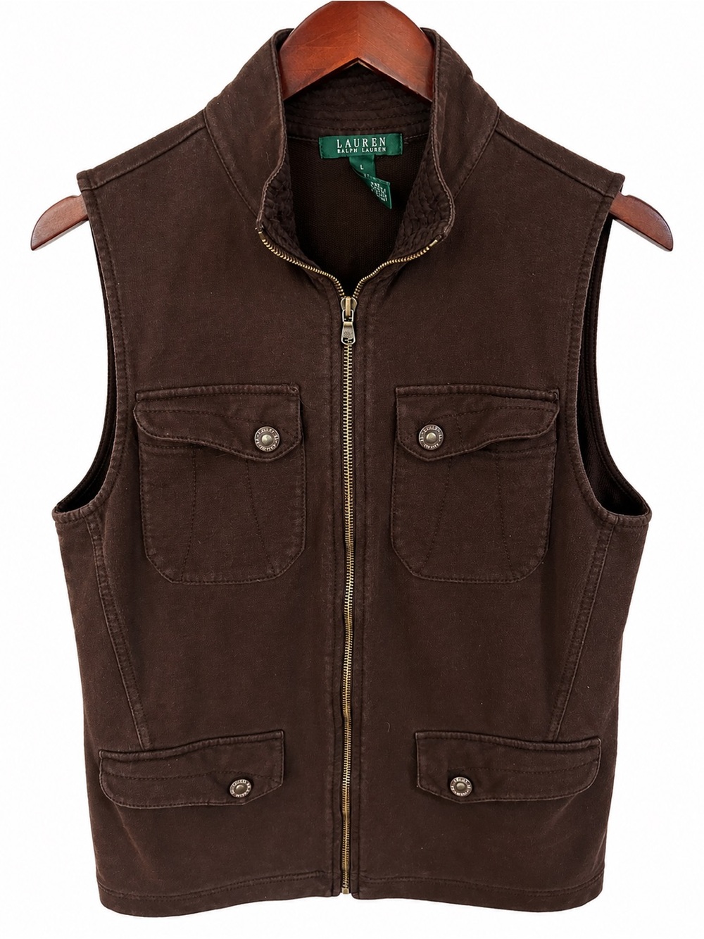 Lauren Ralph Lauren Brown Utility Barn Vest Equestrian Ranch Jacket L